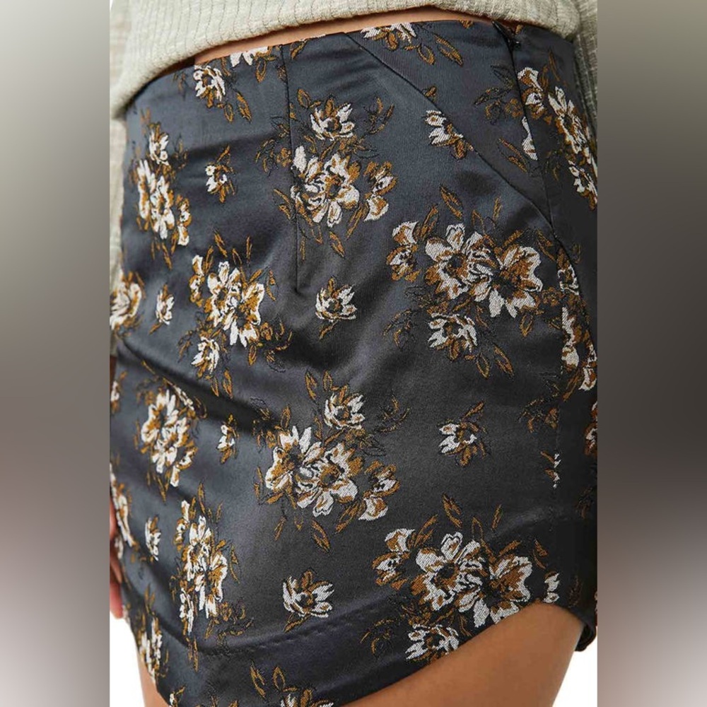 Free People Embroidered Flower MiniSkirt